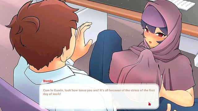 Muslim Boss Gives TitJob Under Desk in Tsundere Milf Anime Game Episode 5