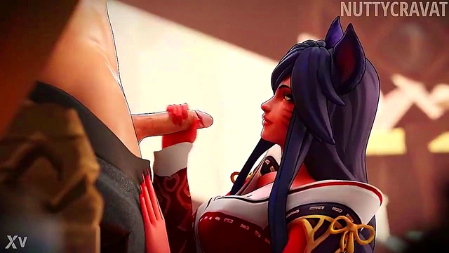 3D Ahri Extracts Essence in CartoonPorn Rule34 Anime Adventures