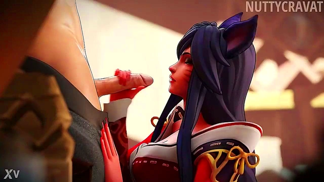 3D Ahri Extracts Essence in CartoonPorn Rule34 Anime Adventures