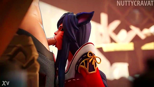 3D Ahri Extracts Essence in CartoonPorn Rule34 Anime Adventures