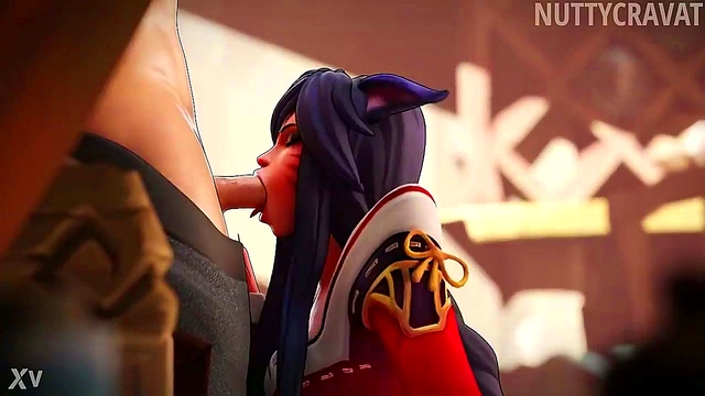 3D Ahri Extracts Essence in CartoonPorn Rule34 Anime Adventures