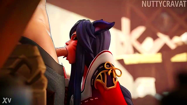 3D Ahri Extracts Essence in CartoonPorn Rule34 Anime Adventures