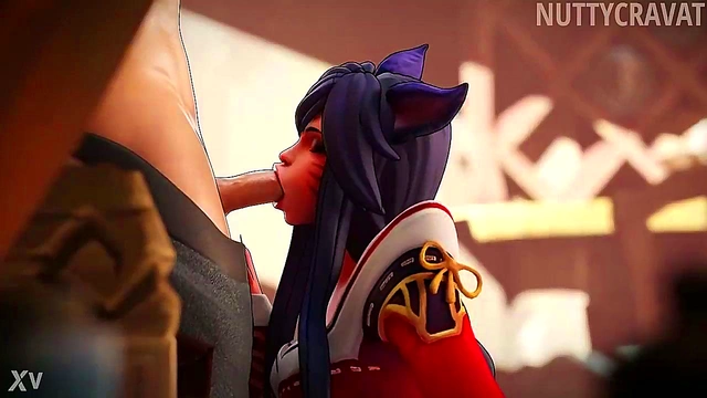 3D Ahri Extracts Essence in CartoonPorn Rule34 Anime Adventures