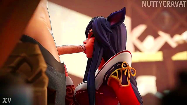 3D Ahri Extracts Essence in CartoonPorn Rule34 Anime Adventures