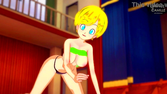 Blonde Big Tits Erasa Gives JOI Tease for Face Shot in Dragon Ball Z Anime