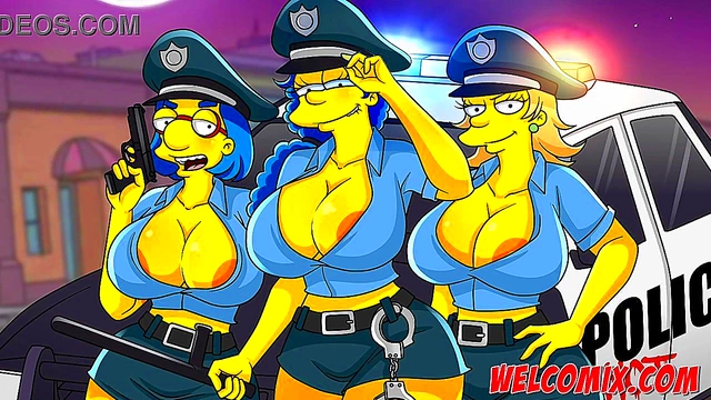 Hot Busty Cops Get Fucked By Three Guys in Steamy Cartoon Action