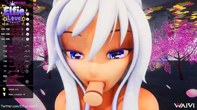 Hentai VTuber Elfie Loves POV Blowjob & Face Cumshot in 3D VR Fantasy