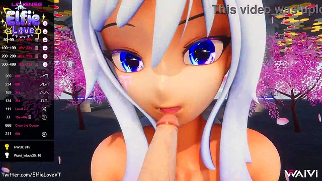 Hentai VTuber Elfie Loves POV Blowjob & Face Cumshot in 3D VR Fantasy