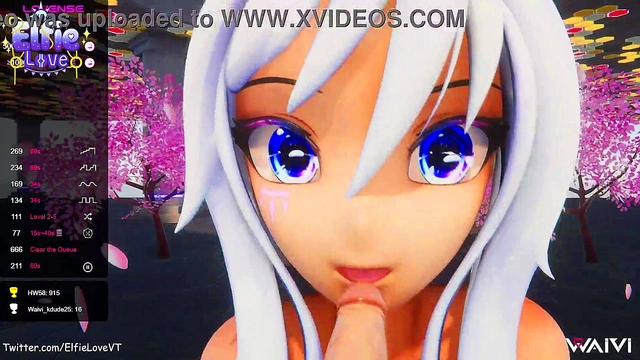 Hentai VTuber Elfie Loves POV Blowjob & Face Cumshot in 3D VR Fantasy