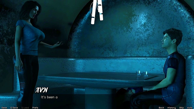 Hot Blue-Haired MILF Gets Steamy in Space for Date Night Creampie Adventure