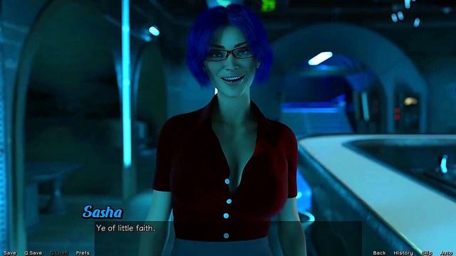 Hot Blue-Haired MILF Gets Steamy in Space for Date Night Creampie Adventure