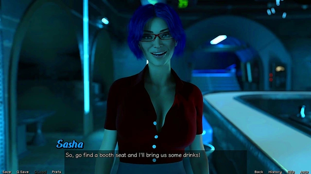 Hot Blue-Haired MILF Gets Steamy in Space for Date Night Creampie Adventure