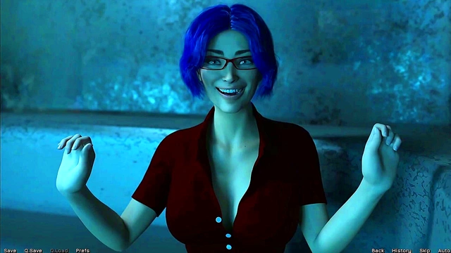 Hot Blue-Haired MILF Gets Steamy in Space for Date Night Creampie Adventure