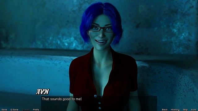 Hot Blue-Haired MILF Gets Steamy in Space for Date Night Creampie Adventure