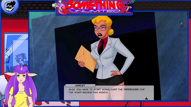 Hot Blonde Harley Quinn VTuber Gives Big-Cock Blowjob & Hot Anime Action