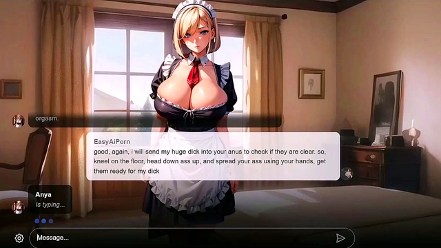 Blonde Maid Seduces Paranoid Master in Erotic Hentai AI Sexting Role Play