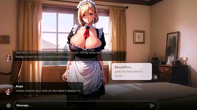Blonde Maid Seduces Paranoid Master in Erotic Hentai AI Sexting Role Play