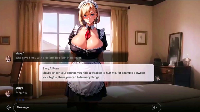 Blonde Maid Seduces Paranoid Master in Erotic Hentai AI Sexting Role Play