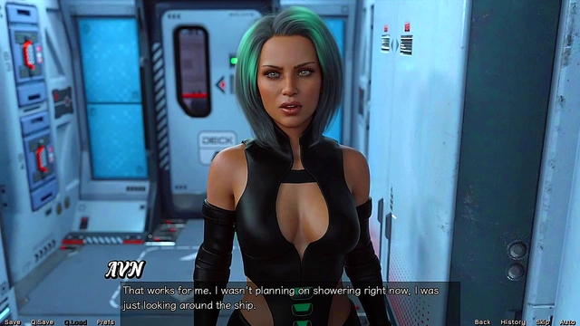 Red-Haired Stepmother Tempts Teen In Futuristic Shower Adventure