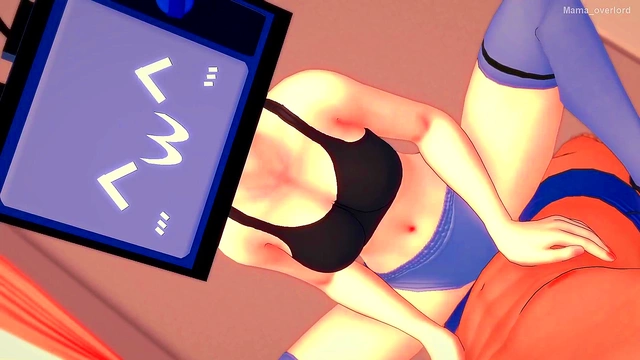 Sporty TV Woman Rides Cock in Her Room for Steamy 3D Anime Action