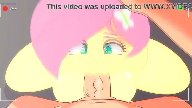 Fluttershy Pony Sucks Big Dick In steamy 3D Hentai Blowjob Scene