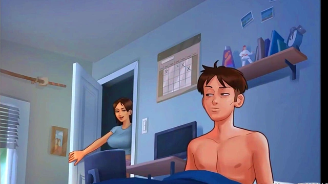 Stepbro's Big Cock Gets Summertime Saga Anime Chick Riding Him Wild & Swallowing Live!