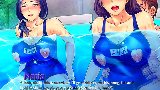 Naughty Neighbors Share Wife in Poolside Threesome for Juicy Finish