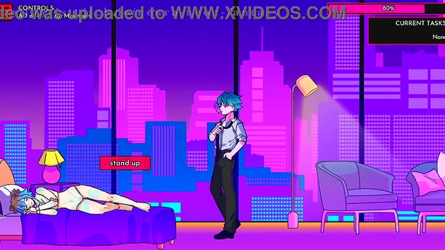 Cute Anime Chick Seduces in Neon Fantasy for Erotic Fun