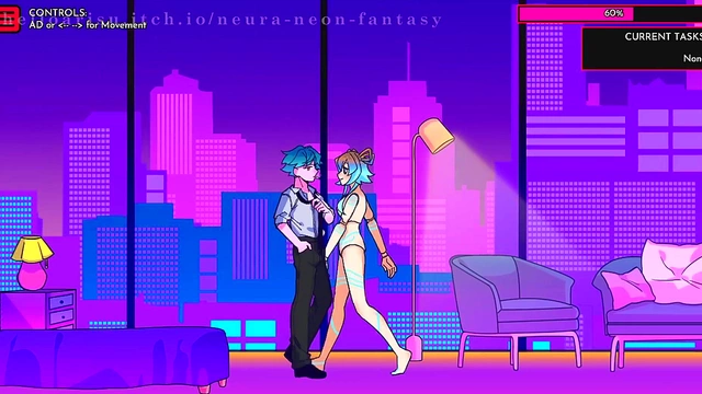 Cute Anime Chick Seduces in Neon Fantasy for Erotic Fun