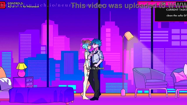 Cute Anime Chick Seduces in Neon Fantasy for Erotic Fun