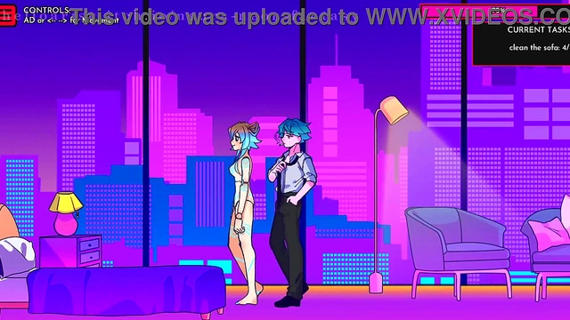 Cute Anime Chick Seduces in Neon Fantasy for Erotic Fun