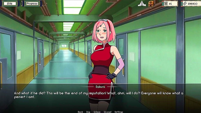 Horny Sakura Uses Vibrator for Intense Pleasure in Kunoichi Trainer Anime