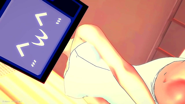 Sexy TV Woman Recharges With Quick Hentai Blowjob Before Bedtime