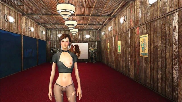 Cute Brunette Goes Sexy in Fallout 4 Fashion Special Wardrobe Anime Scene