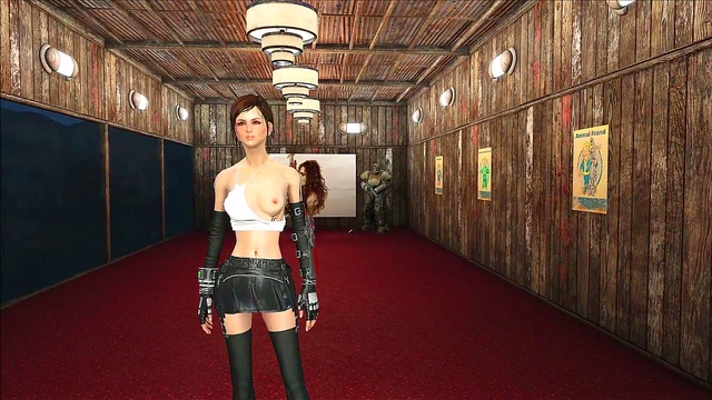 Cute Brunette Goes Sexy in Fallout 4 Fashion Special Wardrobe Anime Scene