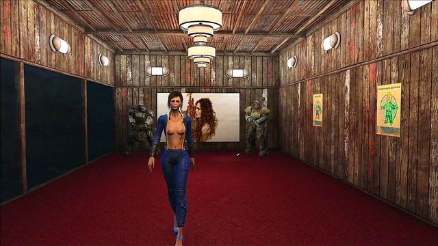 Cute Brunette Goes Sexy in Fallout 4 Fashion Special Wardrobe Anime Scene