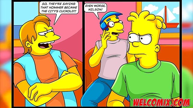 Friends Fuck MILF While Playing Video Games in Simpsons Porn parody