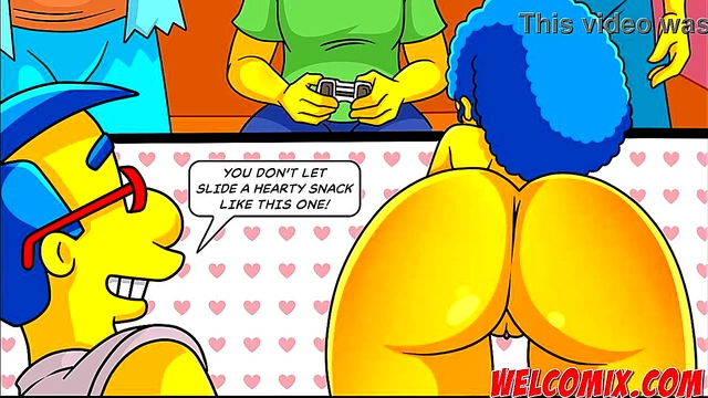 Friends Fuck MILF While Playing Video Games in Simpsons Porn parody
