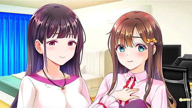 Sweet Lesbian Kiss Turns Intense Bathroom Fun In Anime Visual Novel