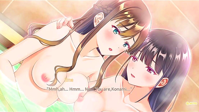 Sweet Lesbian Kiss Turns Intense Bathroom Fun In Anime Visual Novel