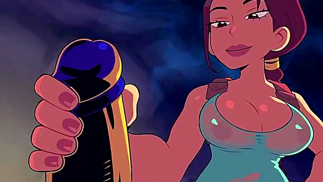 Lara's Anime Tomb Raider Gets Fucked Hard With Big Dick Blowjob Creampie