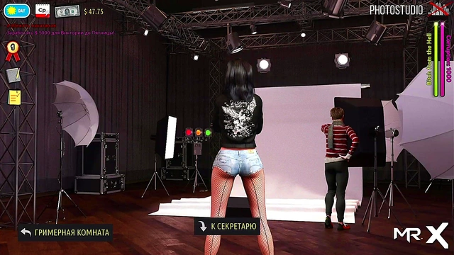 Red-Suited Anime Babe Reveals Perky Breasts in Seductive Fashion Show