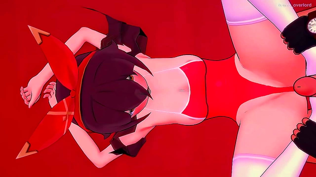 Hentai Amber in Swimsuit Gives Seductive FootJob Fantasy