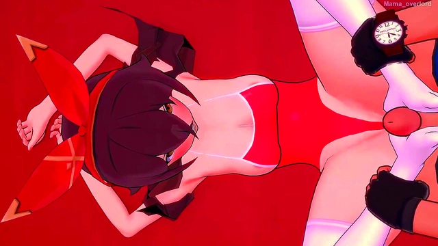 Hentai Amber in Swimsuit Gives Seductive FootJob Fantasy