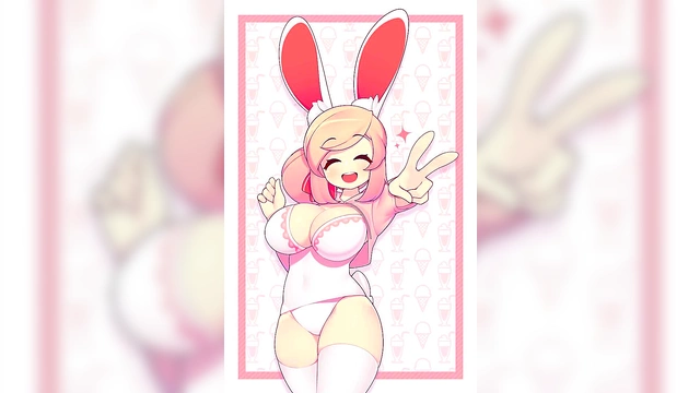 Adorable Bunny Nurse Gives Wholesome Hentai blowjob With Lustful Kisses