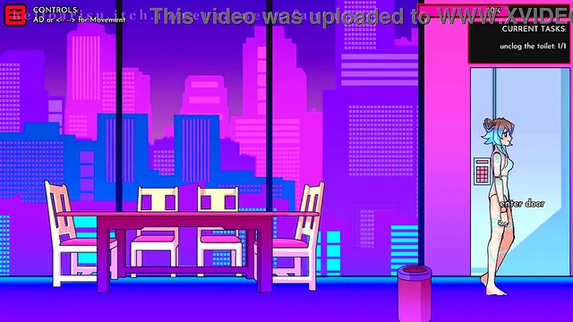 Cute Anime Chick Seduces You in Neon Fantasy Game Day 1 Scene
