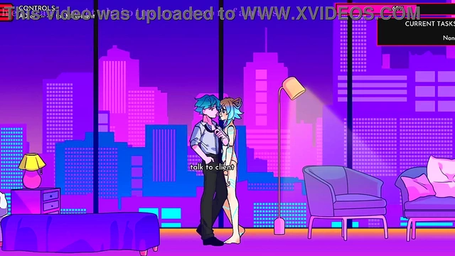 Cute Anime Chick Seduces You in Neon Fantasy Game Day 1 Scene