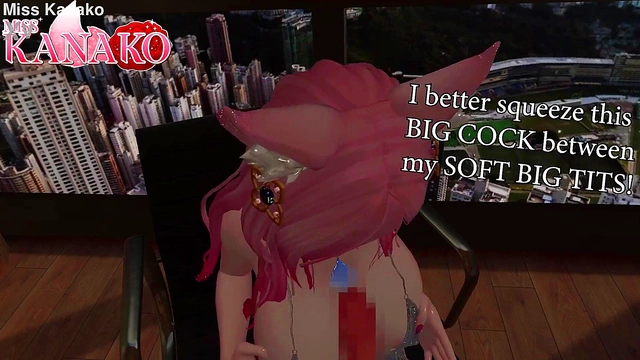 Giant Cat Girl Teases With Busty Tit-Fuck Action And Explosive Anal Creampie