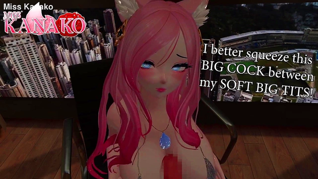 Giant Cat Girl Teases With Busty Tit-Fuck Action And Explosive Anal Creampie