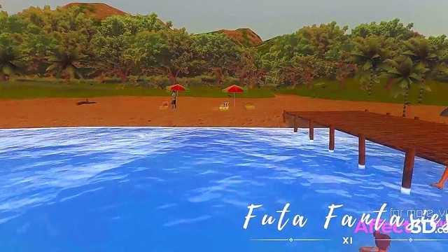 Futuristic Futa Fantasy – Big-Titted Anime Babe fucks Guy Hardcore Outdoors